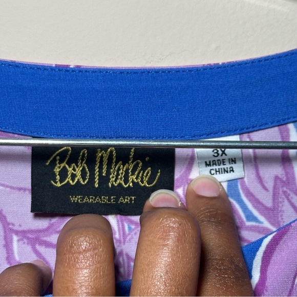 Bob Mackie Artsy Tropical Floral Blouse 3X - Picture 7 of 14